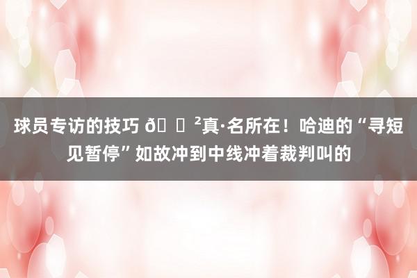 球员专访的技巧 😲真·名所在！哈迪的“寻短见暂停”如故冲到中线冲着裁判叫的