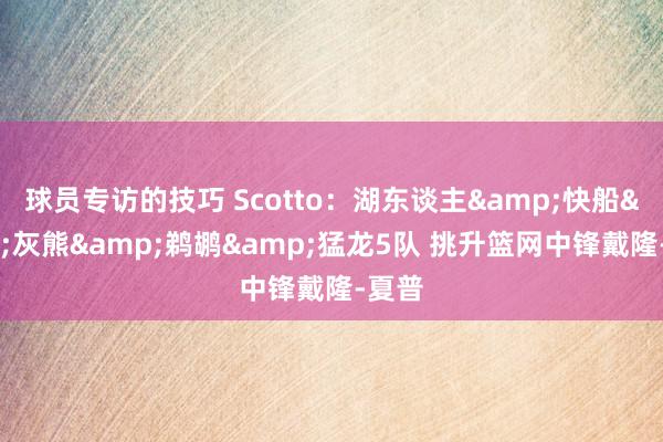 球员专访的技巧 Scotto：湖东谈主&快船&灰熊&鹈鹕&猛龙5队 挑升篮网中锋戴隆-夏普